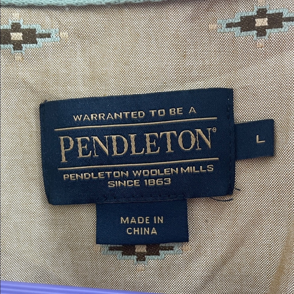 Pendleton Tan Short Sleeve Button Down Shirt NWT - image 5